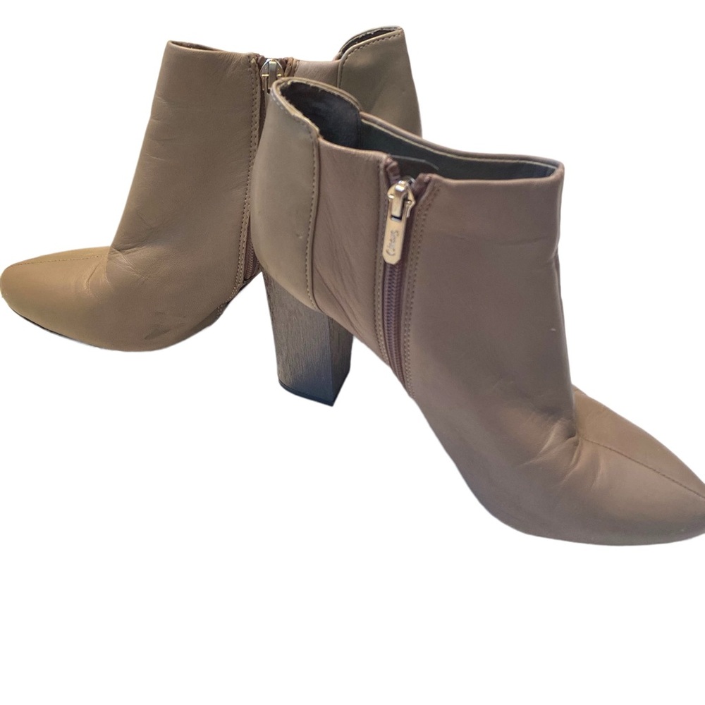 Circus by Sam Edelman Taupe Leather Ankle Booties Women’s Size 7 Side Zip
